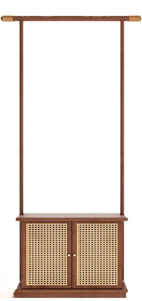 

Rattan Solid Wood Hanger Clothes Floor Bedroom Bedside Table Storage Organizer Indoor Coat Rack