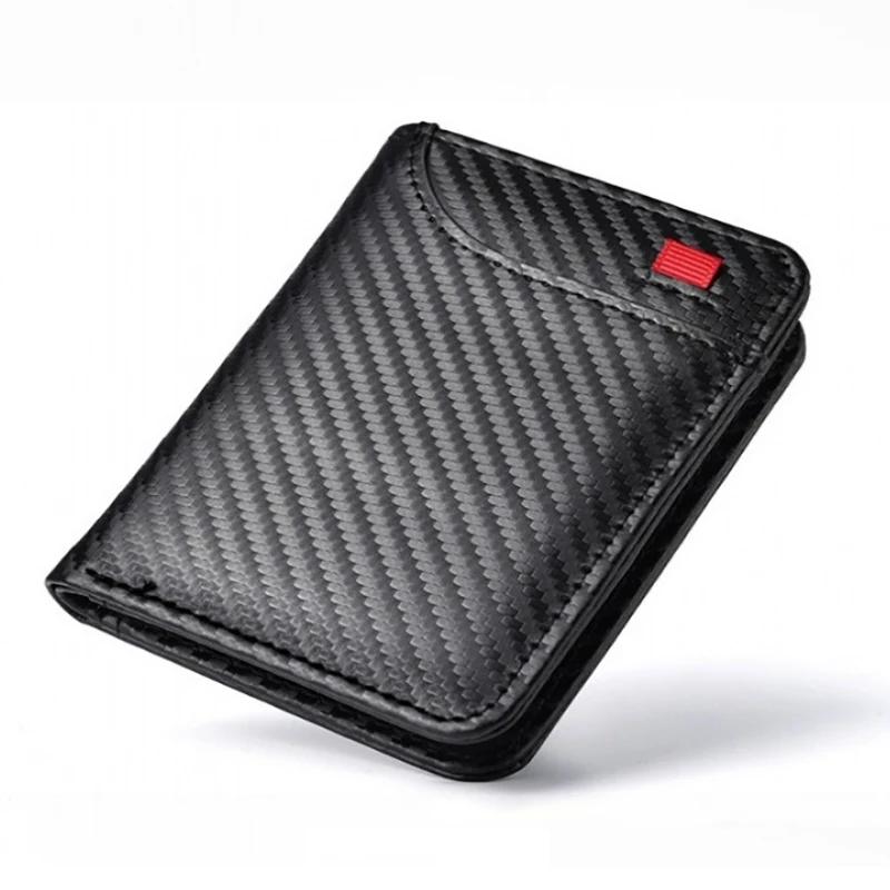 Men's Slim Bifold Wallet - Sleek Design with Vertical ID Window and Multi-Card Capacity