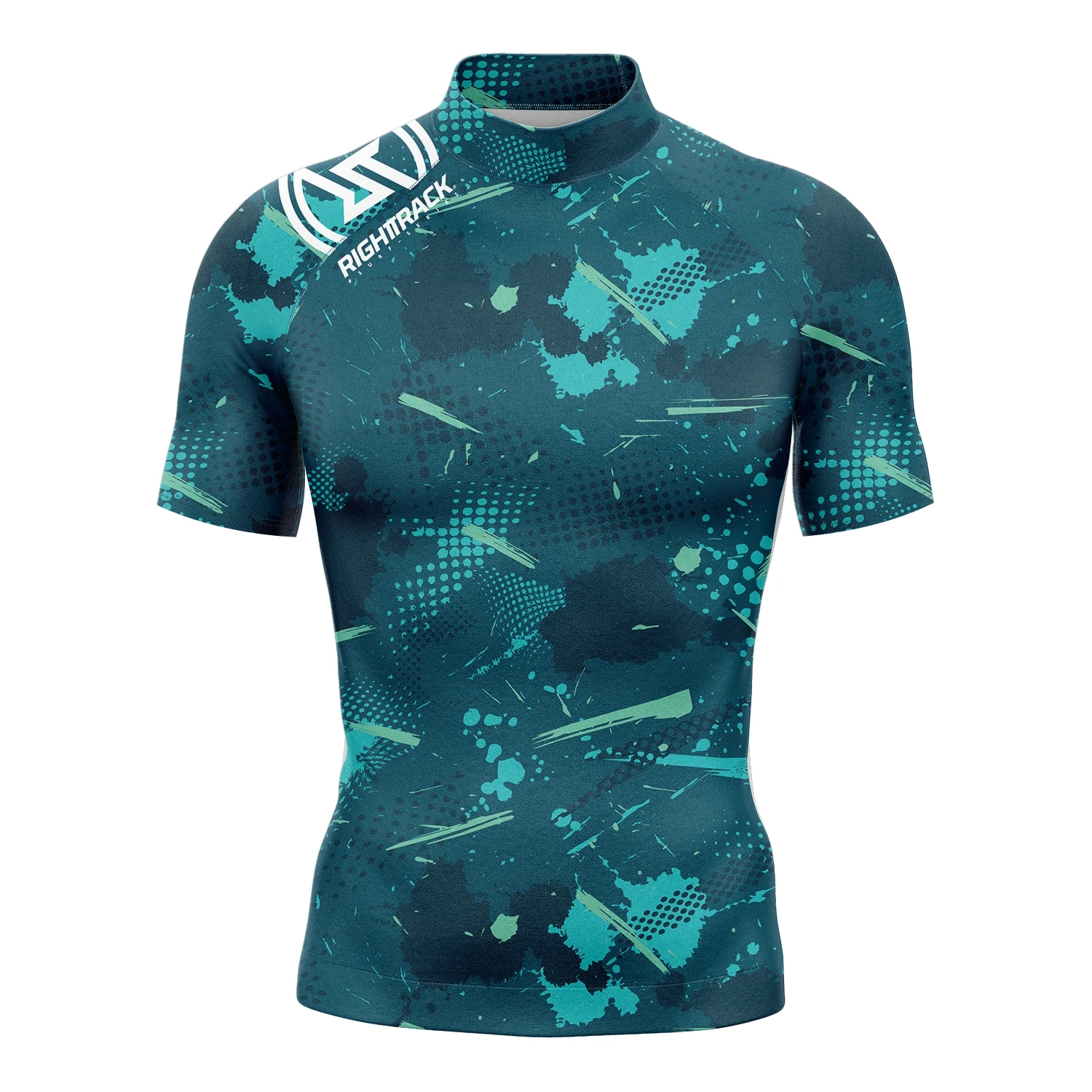 

Men's Rashguard Short Sleeve Surfing Shirts Sunscreen Lycra Fabric Surf Sweatshirt UV Protection RightTrack Swimwear