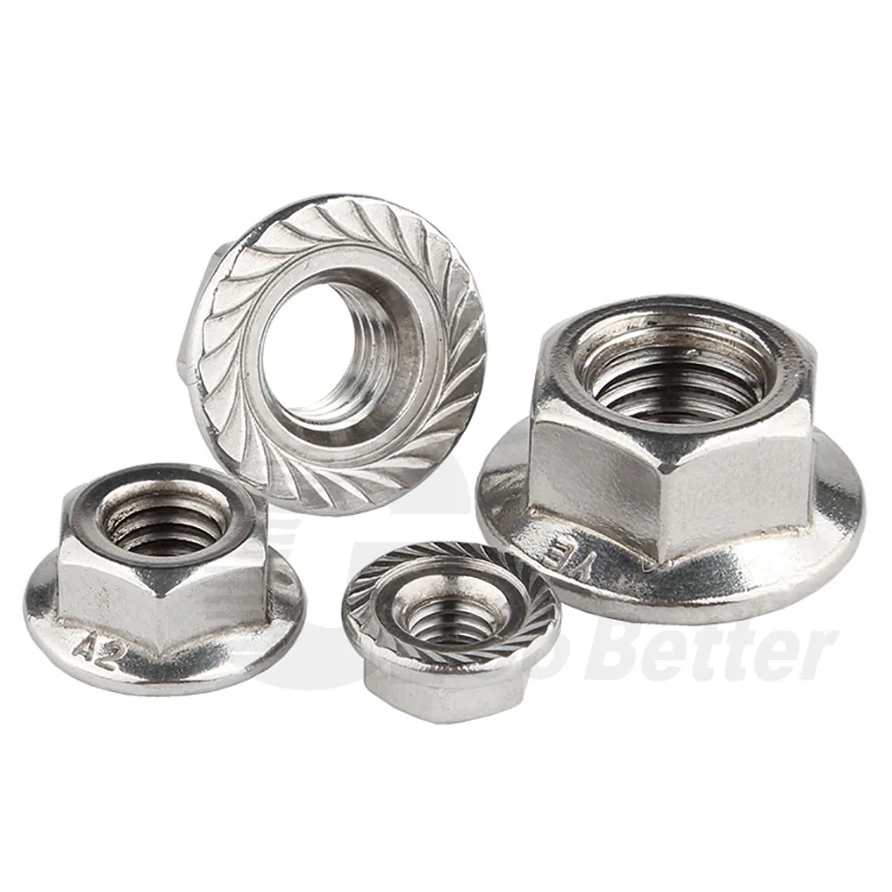 2 50Pcs Flange Nuts BSW 1 4 5 16 3 8 1 2 Inch Grade 6 jpg