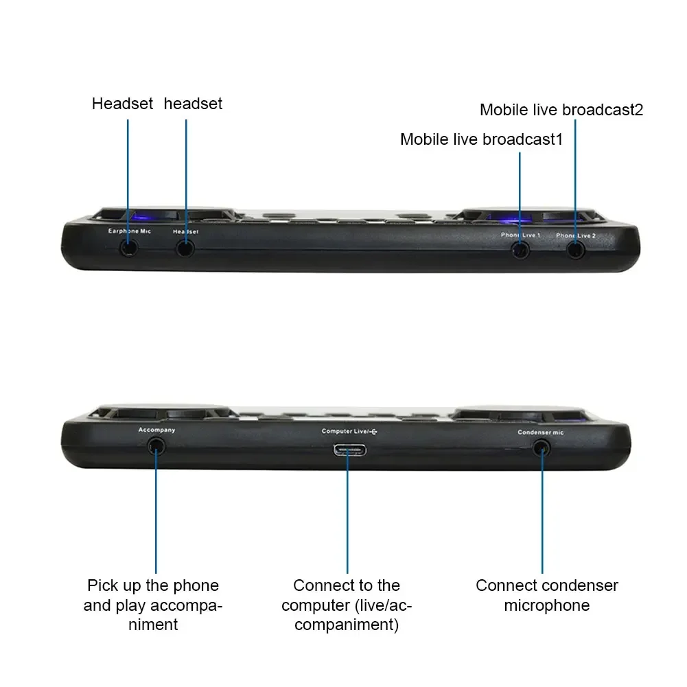 Mixer Live Broadcast Studio Singing Noise Reduction Portable External Bluetooth 4.0 Sound Card For Phone Computer Recording