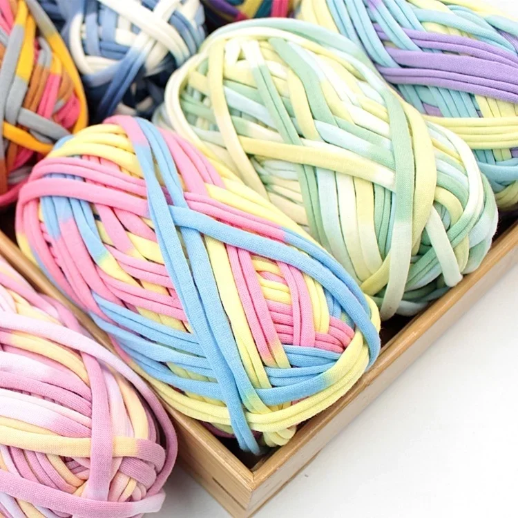 Cotton Flat Thread DIY T-Shirt Yarn Crochet Candy Colors Sewing & Knitting Supplies Materials for Bag Slippers Sandals Handmade