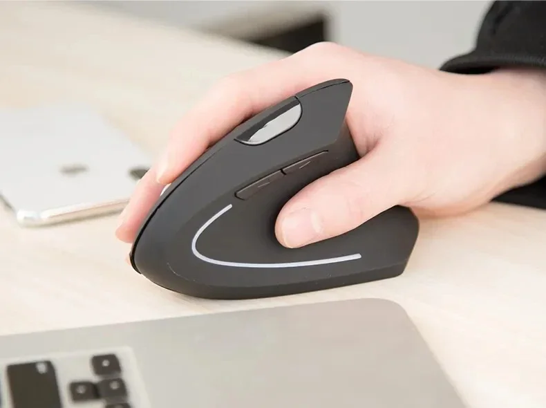 Mouse da gioco verticale ergonomico wireless ricaricabile ottico 2.4G per computer PC, laptop e desktop con connessione USB._voghion.com