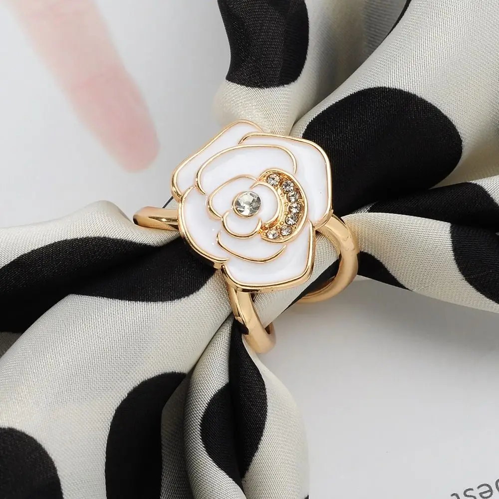 Crystal Scarf Buckle Fashion DIY Alloy Brooches Knotting Artifact Multifunctional Shawl Ring Clip Jewelry Accessories 2