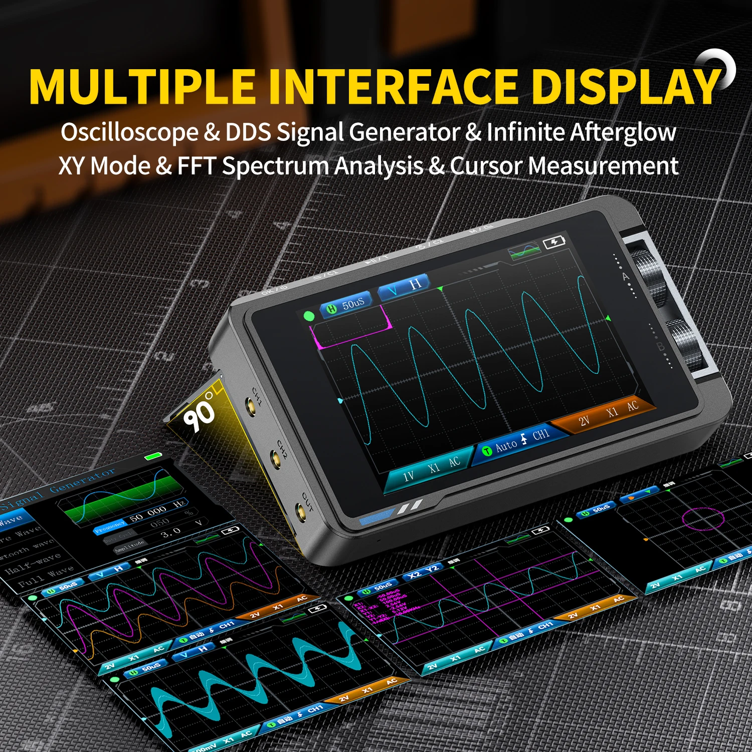 DS215H 2-In-1 Digital Oscilloscope Signal Generator 50M 250MS/S Dual CH 2-IN-1 D