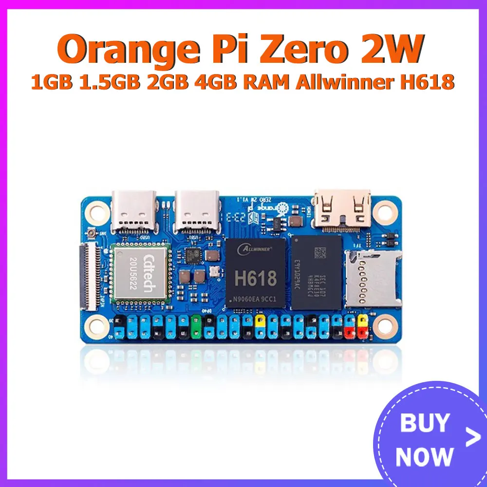 

Orange Pi Zero 2 W 1GB 1.5GB 2GB 4GB Allwinner H618 Quad-core Cortex-A53 Mini PC Support Wi-Fi5 + BT5.0 Single Board Pi Zero 2W