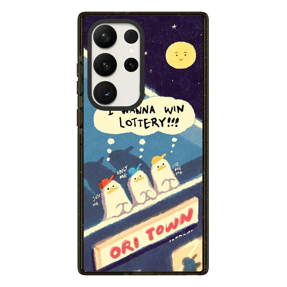 Lazy Duck Acrylic Black Border Case for Samsung Galaxy S22 S23 S24 Ultra S22+ S23+ S24 Plus Cover Protective Shell