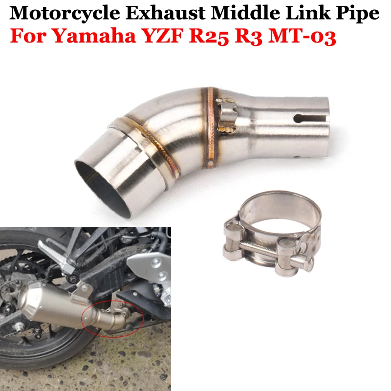 

Slip On For Yamaha YZF R25 R3 MT-03 MT03 Motorcycle Exhaust 51mm Escape Systems Connection Muffler Modified Middle Link Pipe