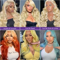 Perruque Lace Frontal Wig Body Wave brésilienne naturelle, cheveux blond miel 613 HD, 13x6, 36 pouces, densité 200, 13x4, pour femmes 3