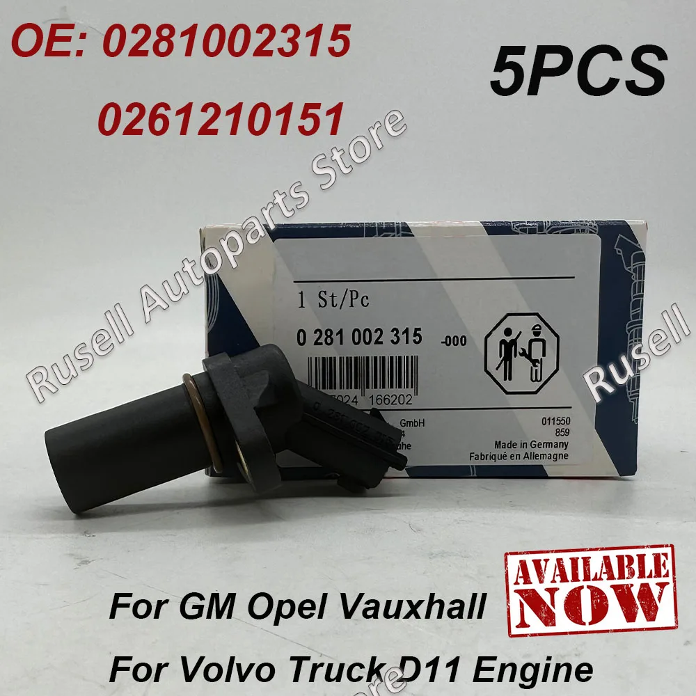 

5PCS For B-osch 0281002315 Crankshaft Position Sensor 20513343 9118368 90532619 For Volvoo FH FL FM Truck D11 Engine