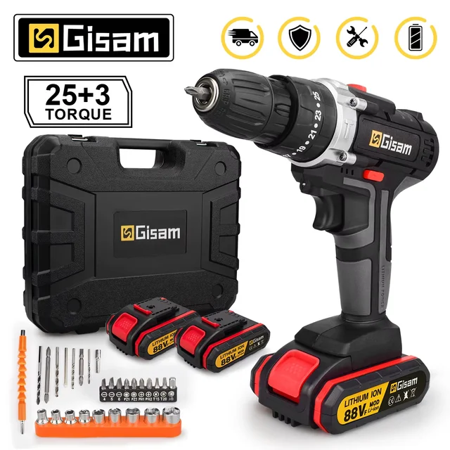 Perceuse à percussion sans fil 21V, tournevis électrique, marteau perforateur électrique, Mini perceuse à main sans fil, batterie Lithium-Ion, outils électriques 1