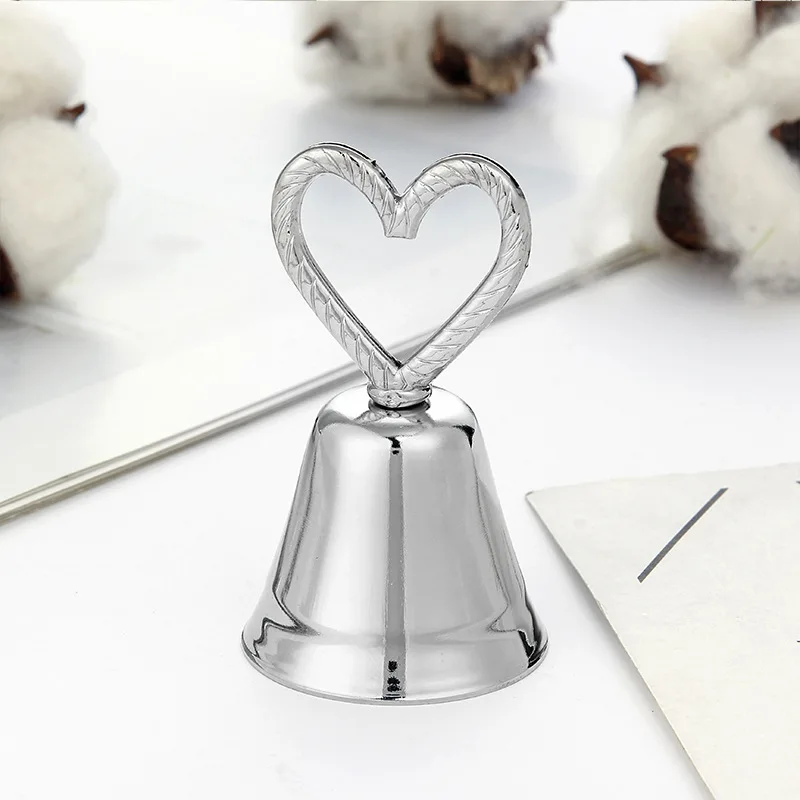 20pcs "Kissing Bell" Silver Gold Bell Place Card Holder/Photo Holder Wedding Table Decoration Favors
