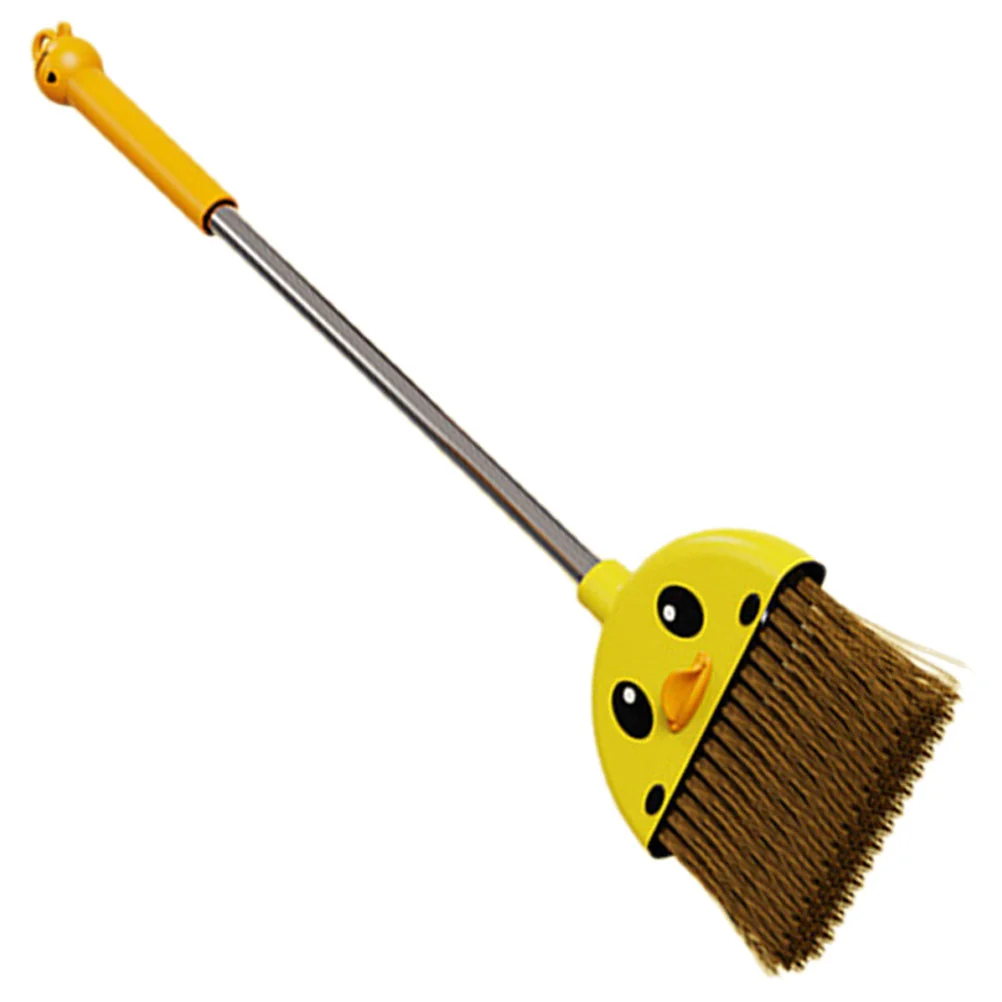 

Little Yellow Duck Broom Durable Cleaning Toddler Toys Long Handle Small Household Supply Desktop Children