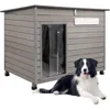 43.3" L Dog House Outdoor for Large Breeds Dogs Anti Chewing Iron Frames Dog Kennel Wooden Pet Houses for Indoor Outdoor 1