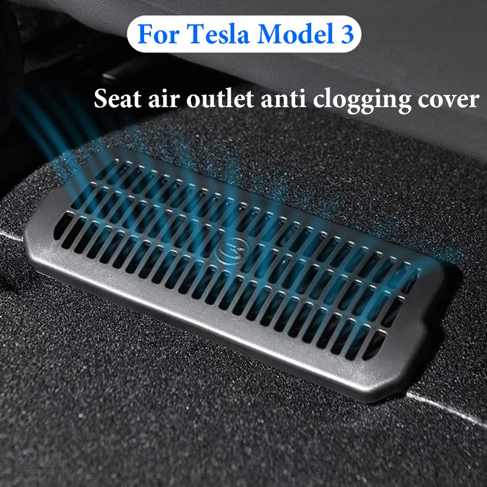 

2PCS Car Under Seat Air Outlet Protective Cover Patch For Tesla Model 3 Highland 2023 2024 Auto Interior Accessories