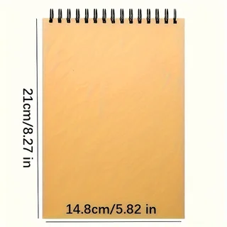 1 quaderno da disegno vintage in pelle con spirale, 20 fogli di carta per acquerello senza acidi, quaderno artistico per adulti e principianti A - immagine 2