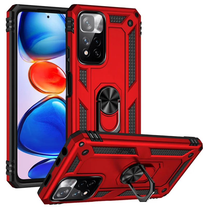 Stoßfestes Rüstungsgehäuse für Xiaomi Redmi Note 11 11S 11T 10 Pro 10T Mi 12 12X POCO X3 GT 10C M4 X4 5G F3 Holde Metallring_voghion.com