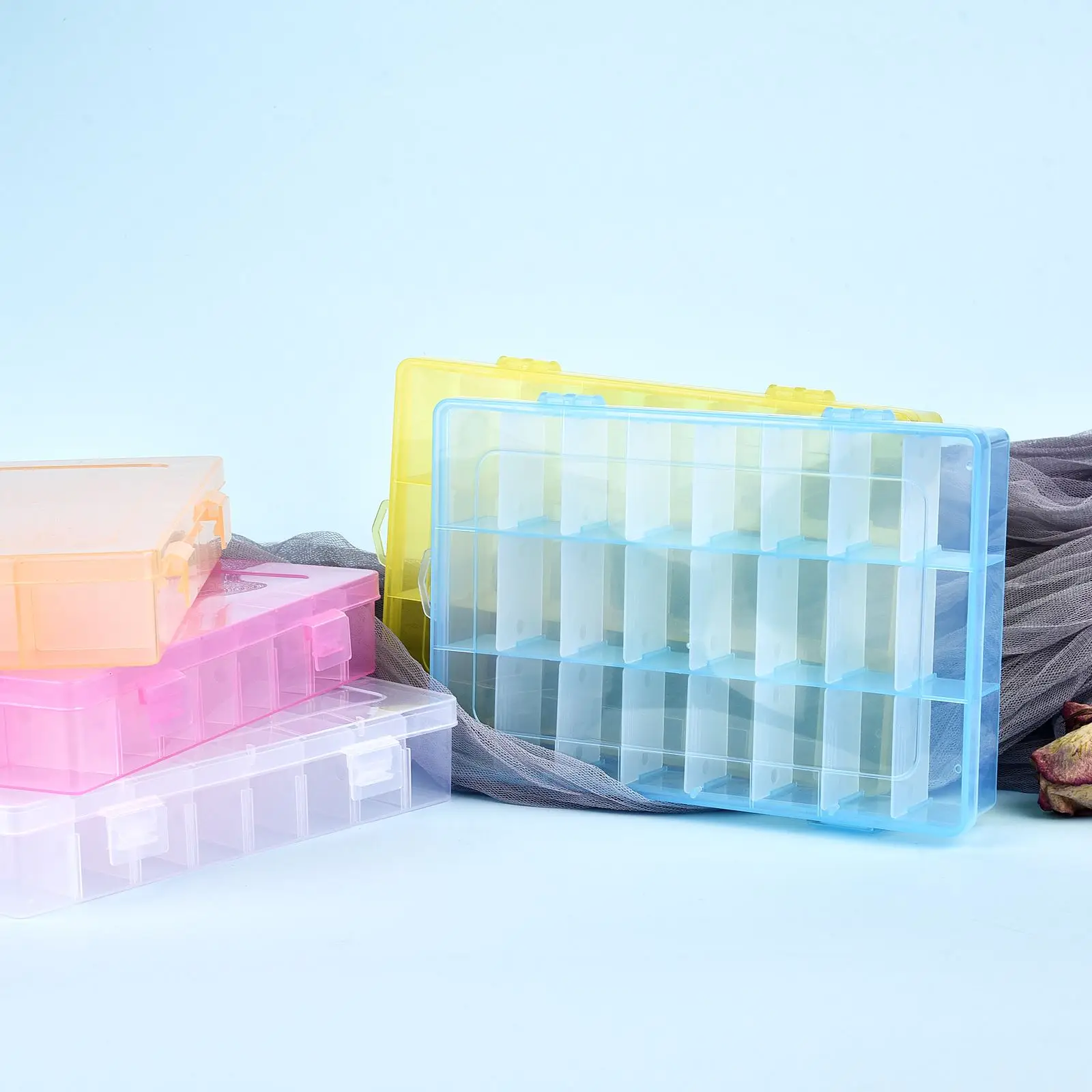 Transparent Plastic Embroidery Floss Storage Box Floss Bobbins Beads  Storage Organizer DIY Cross Stitch Sewing Tools