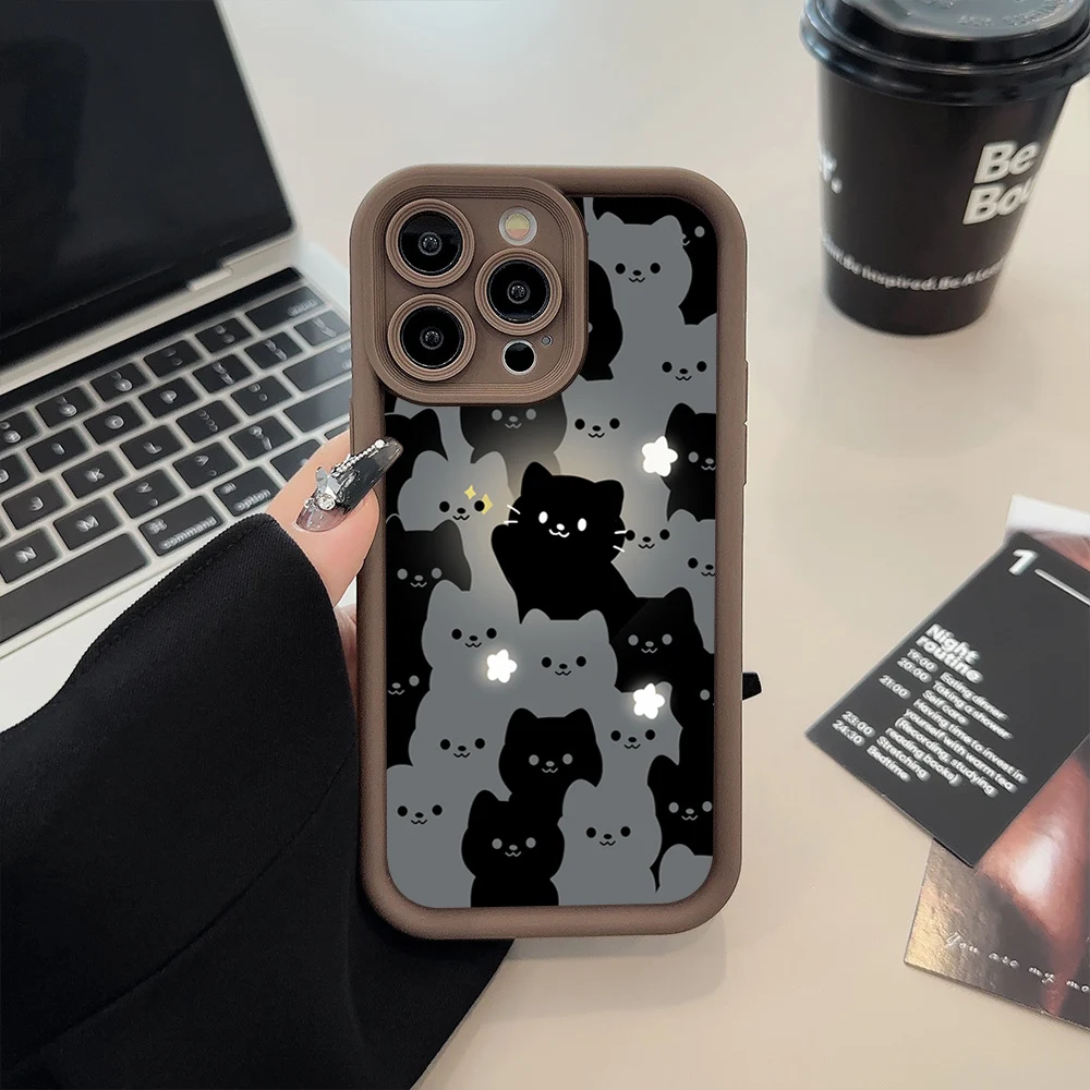 Adorable Cartoon Cat Silicone Phone Case Cover