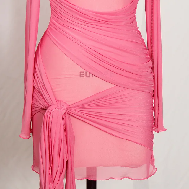 Mesh Ruched Mini Dress 4