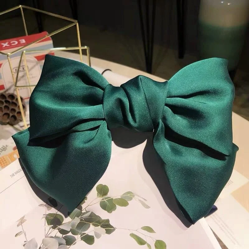 Elegant Solid Color Bow Hair Clip - Stylish Ribbon Accessory