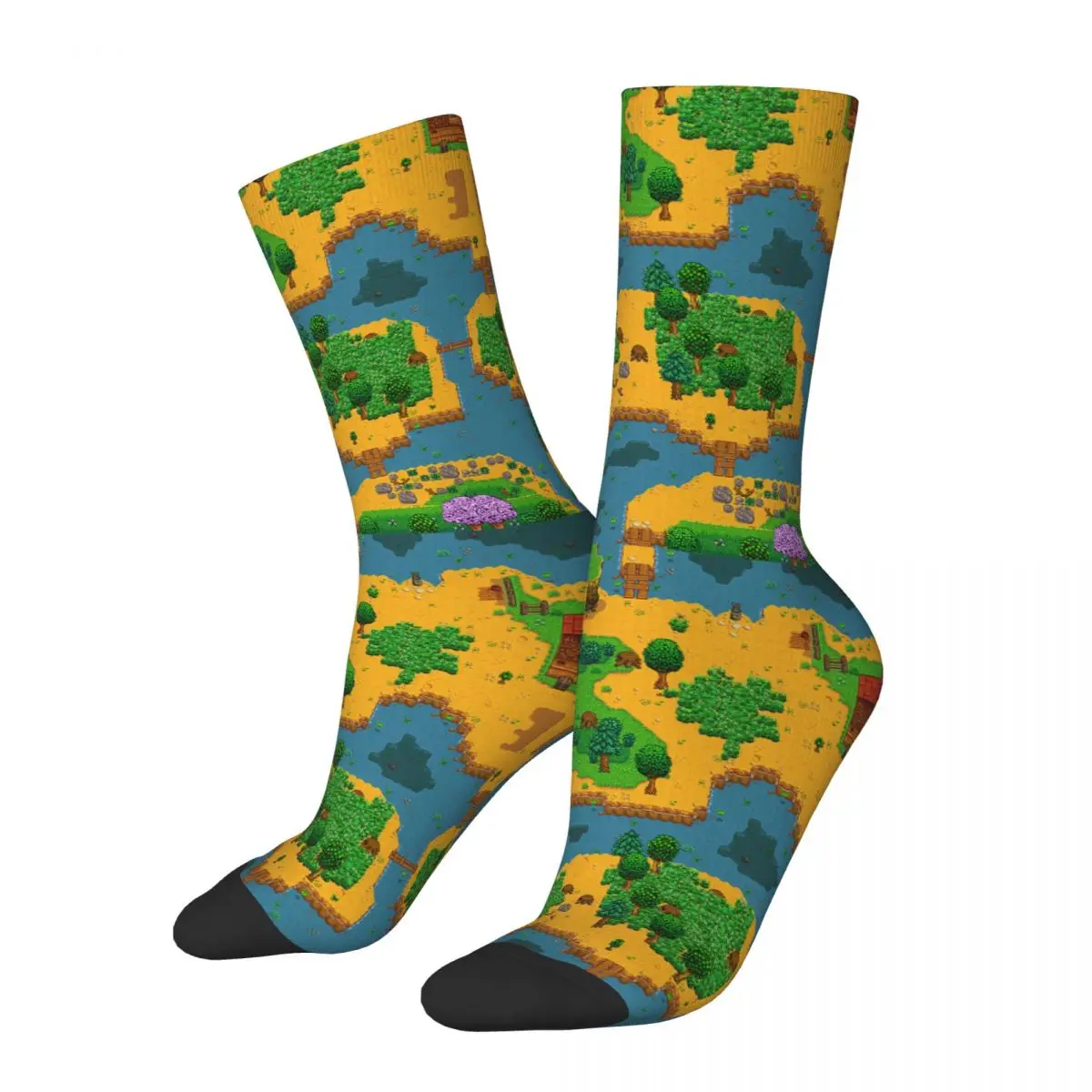 

Stardew Valley Farm Map Socks Men's Women's Funny Happy Cartoon Anime Socks Crazy Spring Summer Autumn Winter Socks Gift