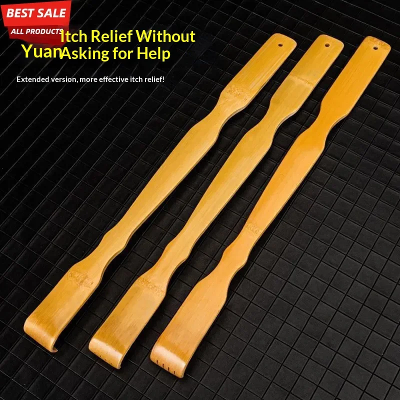 Sab6e25a372394f8b8cfc7b26ac3c403fZ.jpg Long Handle Bamboo Back Scratcher Portable Head And Body Massage Tool For Itch Relief - Image 1