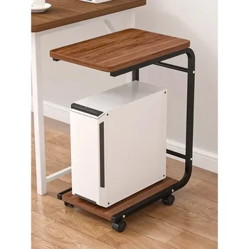 도르래가 있는 데스크탑 컴퓨터 메인 섀시 브래킷, 메인 섀시 베이스 이동 가능, 통합 스토리지 랙, 프린터 선반