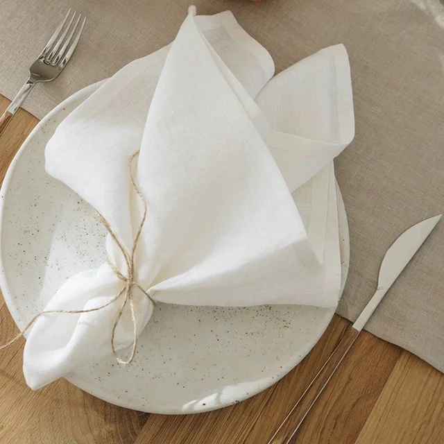 Ensemble de 6 serviettes en tissu de Table 40x40cm, napperon épais en Polyester Durable, réutilisable pour la cuisine, la salle à manger, la décoration de mariage 1