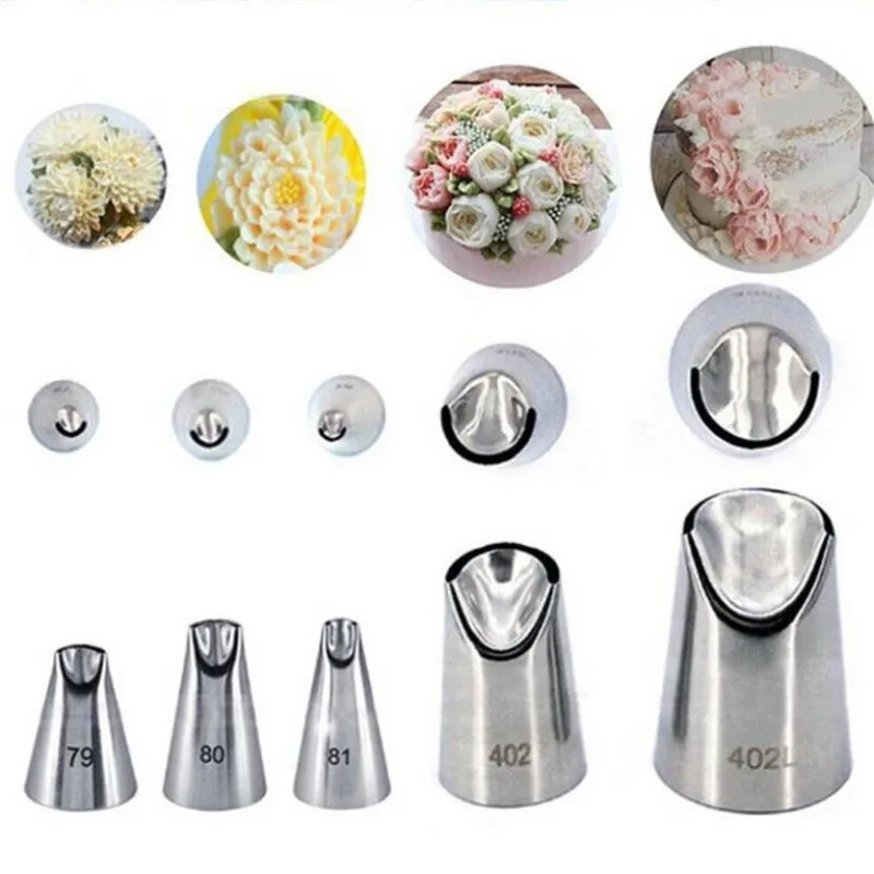 Chrysanthemum Nozzle Icing Piping Pastry Nozzles Kitchen Gadget Baking Accessories Making Cake Decoration Tools 5Pcs/set