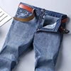 New Spring Autumn Men Classic Jeans Business Fashion Straight Regular Blue Stretch Denim Trousers Men's Smart Jeans 2