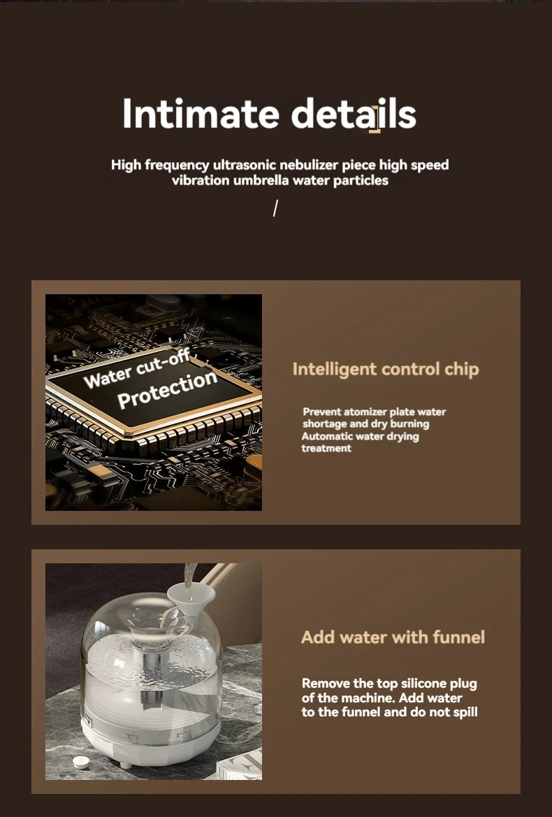 Description Picture 3 of item500ml Smart Humidifier Large Mist Output Auto Shutoff Warm Night Light Air Purification Quiet Operation for Home Office Nursery