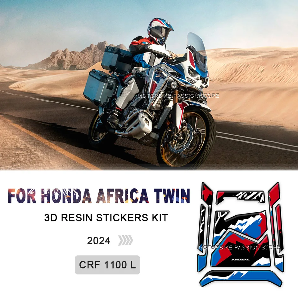 Tappetini Laterali Antiscivolo Serbatoio Per Honda CRF1100L Africa Twin 2020 - Gomma Impermeabile, Neri, Adesivi