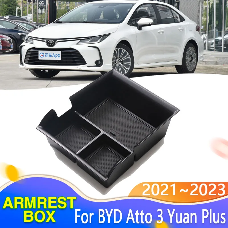 

Car Central Armrest Box for BYD Atto 3 EV 2021 2022 2023 Organizer Central Armrest Storage Box Pallet Car Accessories Yuan Plus