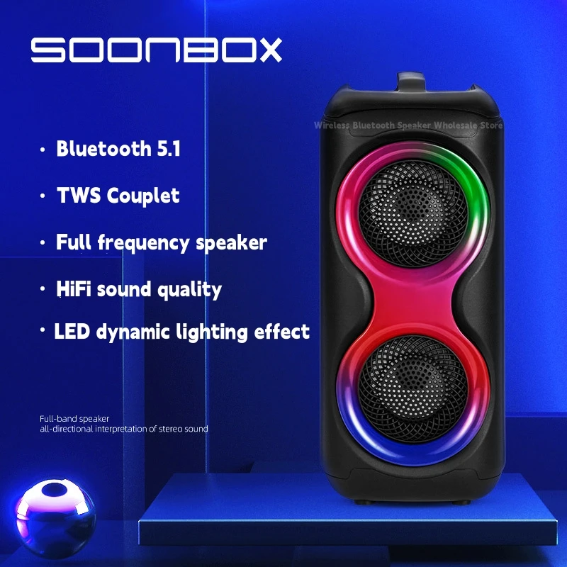 

TWS outdoor wireless Bluetooth high-volume portable subwoofer microphone karaoke Bluetooth speaker home party caixa de som