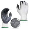 1 Pair Nylon Safety Working Gloves Premium Nitrile Coated Builders Gardening Grip Excellent Industrial Protective Work Gloves 6