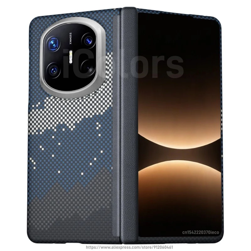 Ultra Thin Magnetic Aramid Fiber Protective Case - Carbon Fiber Design