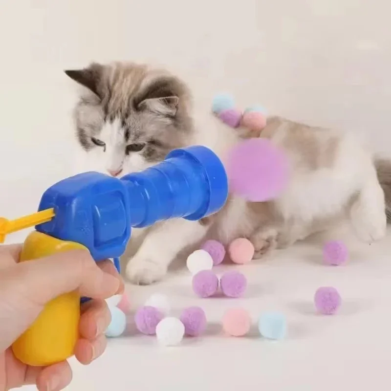 Interactive Cat Toy Gun Laser Chase & Feathery Fun for Energetic Cats Stimulates Play & Exercise