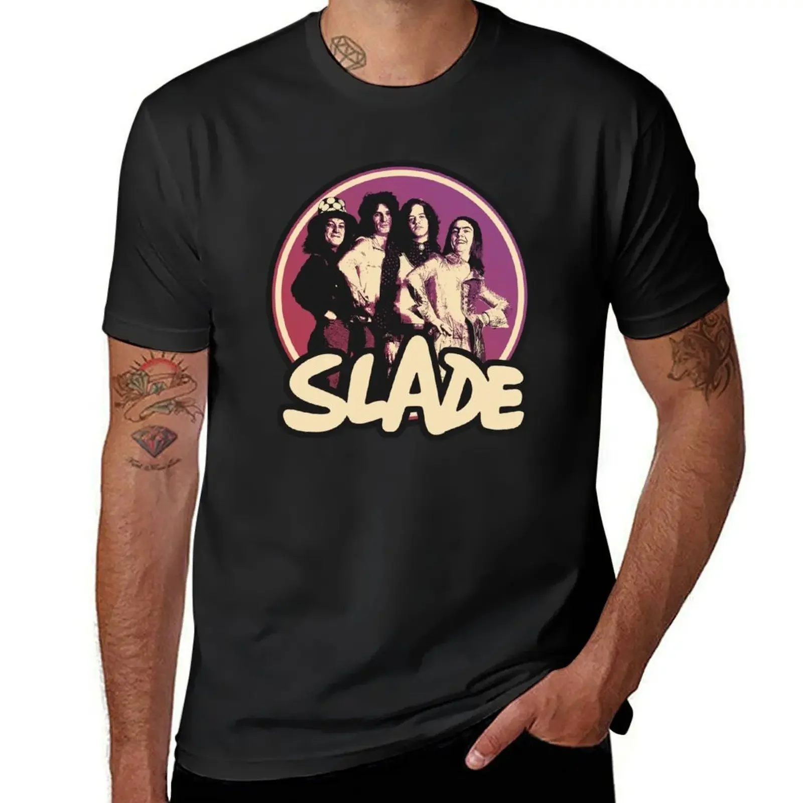 

Мужская хлопковая футболка с принтом Slade Band Glam Rock