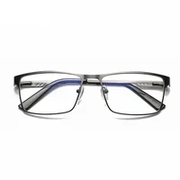 Men Square Metal Large Frame Myopia Glasses Spring Leg Elderly Near Sight Eyewear Blue Light Blocking Eye Protection Eyeglasses 2