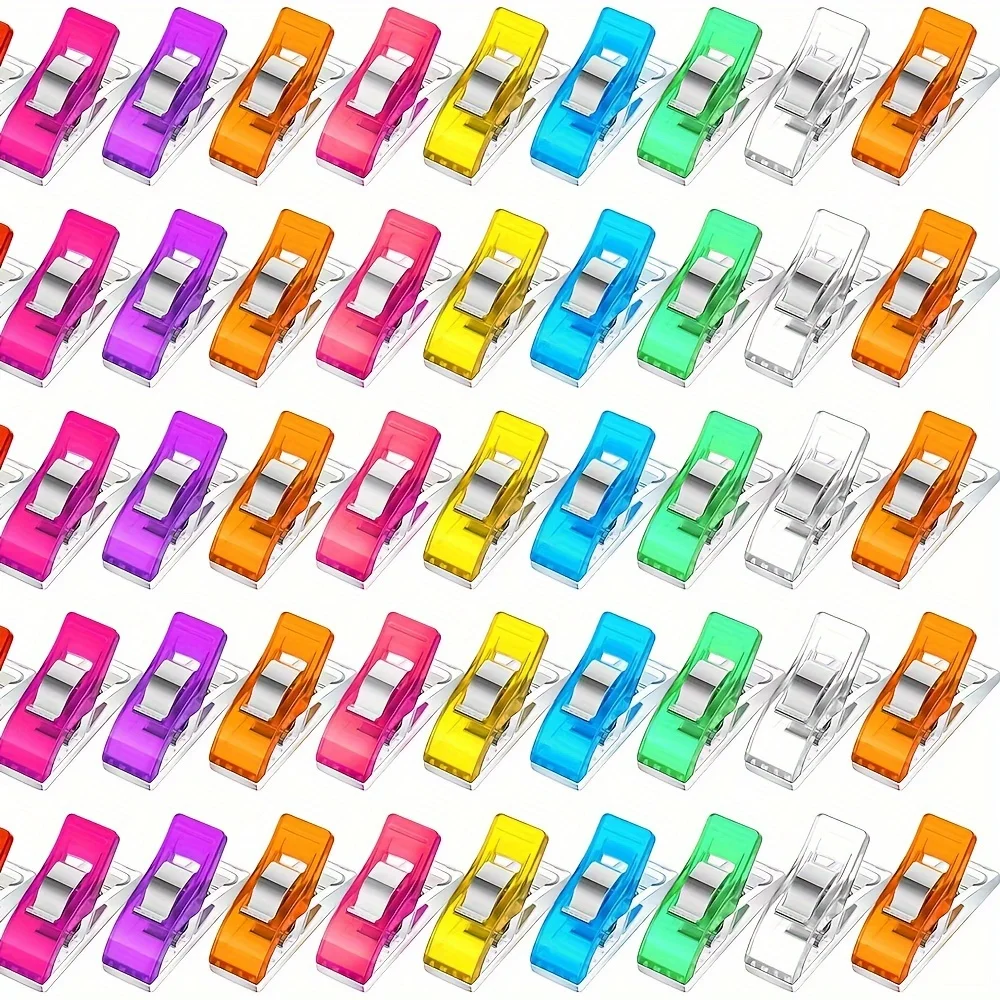 8 개/가방 다목적 바느질 클립 다채로운 클립 플라스틱 공예 뜨개질 안전 클립 다양한 색상 바인딩 클립