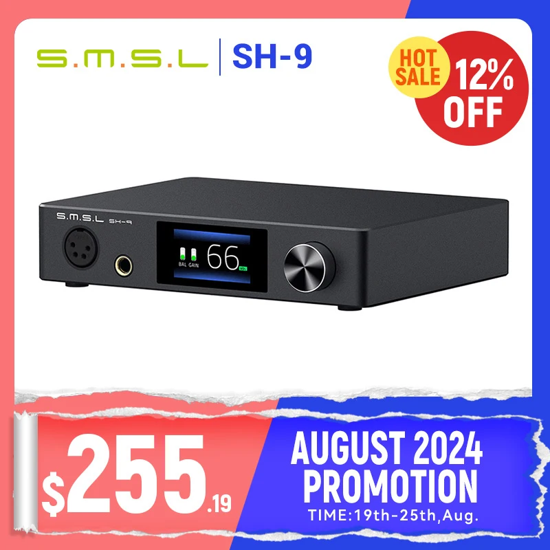 SMSL SH-9 Headphone Amplifier THX AAA Technology RCA/XLR Input 6.35MM Balanced Headphone Amplifier SH9
