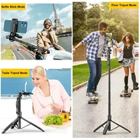 Selfie Stick Tripod Stand for iPhone Phone Camera Holder Video Recording 60" Extendable Travel Phone Tripod with Wireless Remote - Image 2