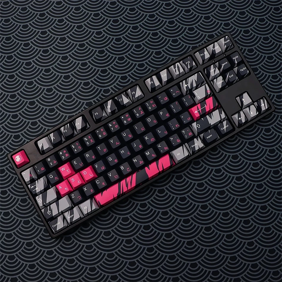 Pbt Japonês Camuflagem Keycaps Cherry Profile Dye Sublimação Teclado Mecânico Keycap para mx Interruptor Iso Entrar Logitech G610