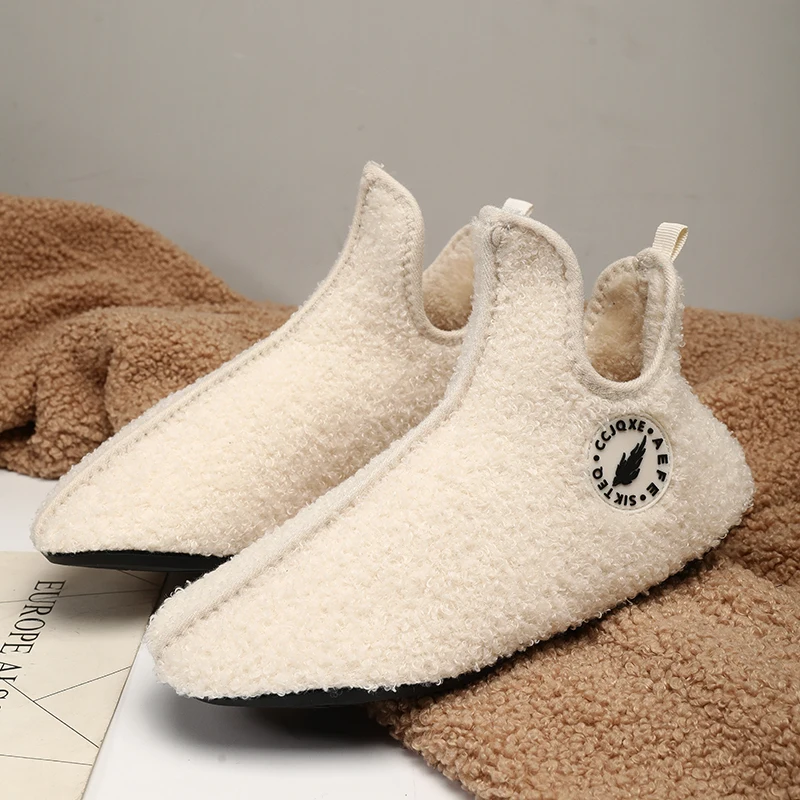 Soft Slippers Men Winter Slippers Women Plush Slipper Warm Slip on Casual Shoe for Couples