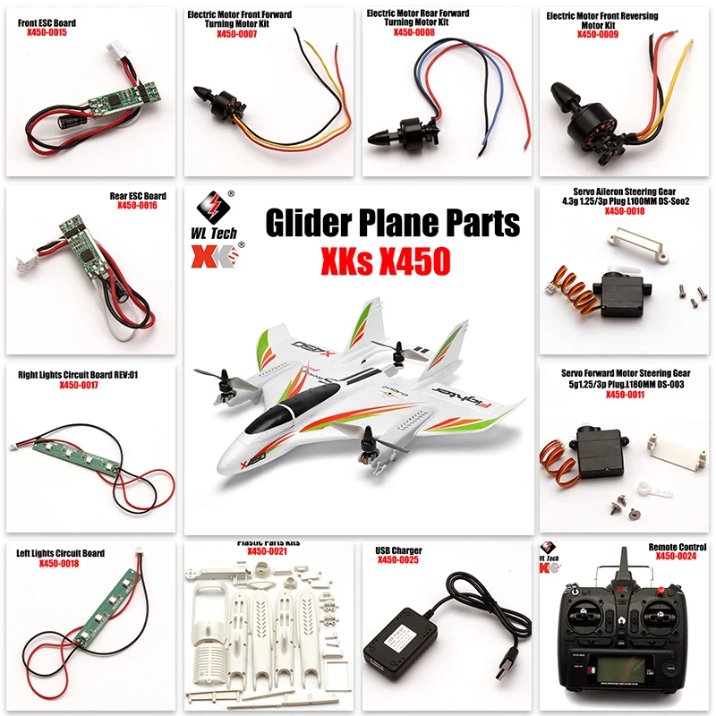 WLtoysXKX450RCGliderPlanePartsMotorReceiverBoardServoMain