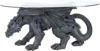 Warwickshire Dragon Gothic Decor Glass Topped Coffee Table, 39 Inch, Polyresin, Grey Stone 4