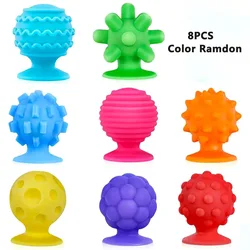 Textured Suction Cup Sensory Toys for Stress Relief and Early Learning (8pcs Color Ramdon)