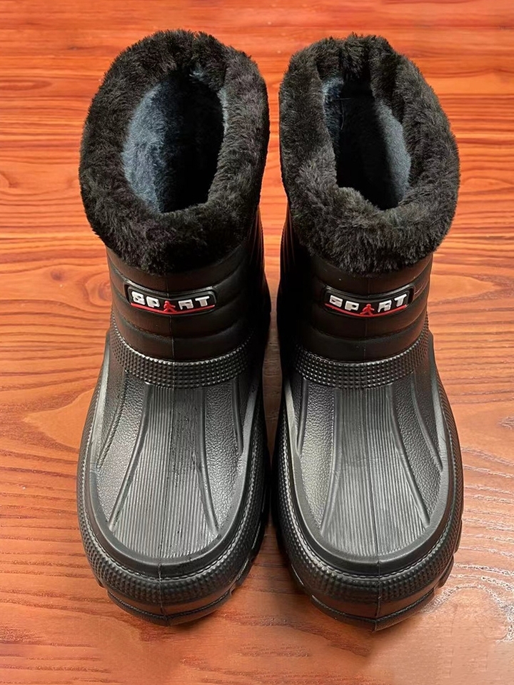 Men's Winter Thiened Waterproof Snow Boots Cotton oes for ly Warm round Toe Casual High Top Work Boots EVA Outsole