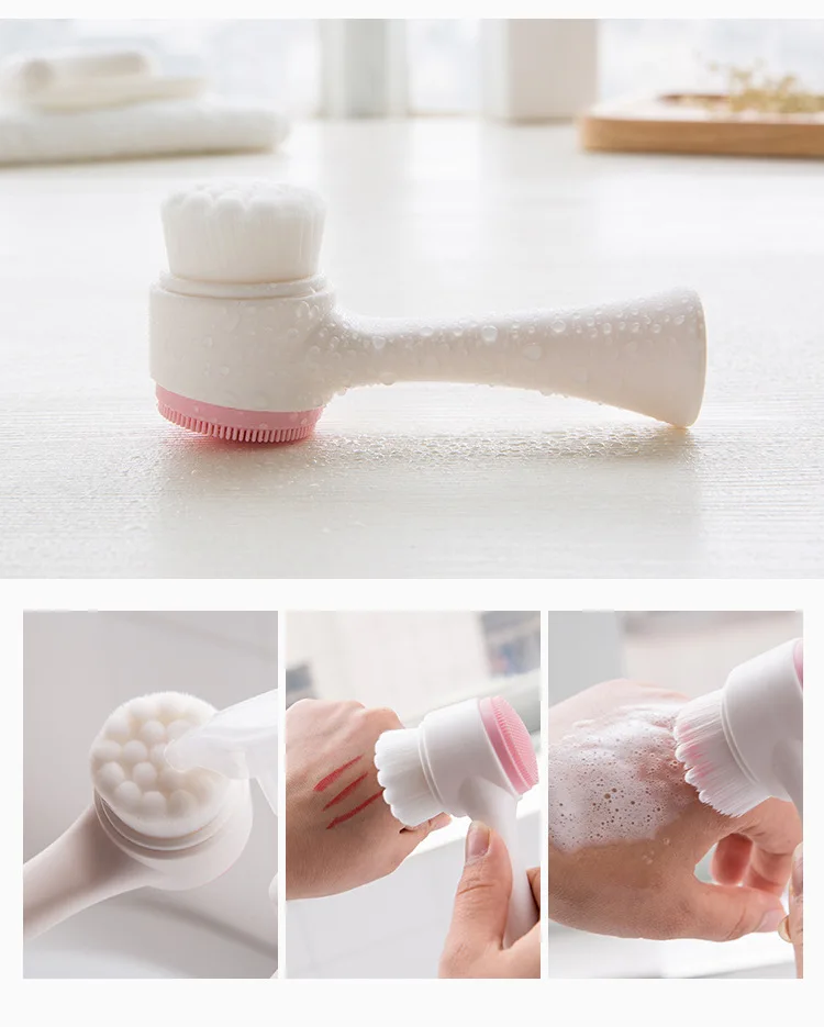 3d silicon double-sided silica gel cleansing brush